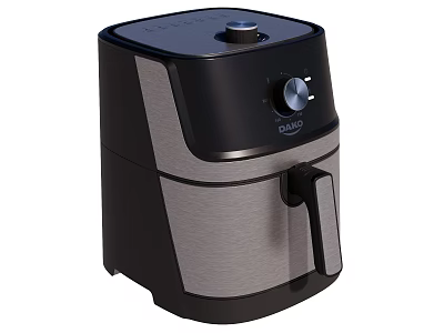 Modern Ninja Air Fryer With Black Silver Design Knob Control And Handle 3d model