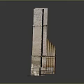 Ancient Entrance Gate Featuring Arched Door Decorative Columns And Colorful Stone Walls