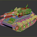 Golden Tank Model 3D Rendered With Detailed Metallic Texture Turret Tracks And Military Design Elements
