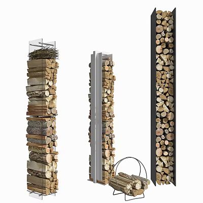 Modern Wood Wood Wood Firewood 3d model