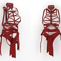 Red Corset Fashion Design With Stylish Crisscross Straps And Lacing Details