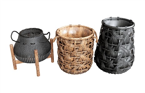 Modern Storage Basket Ornaments Bamboo Basket Bamboo Basket Dirty Clothes Basket Dirty Clothes Basket Flower Basket Fish Basket 3d model