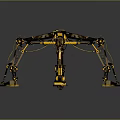 Multi Legged Mechanical Robot With Yellow Black Components And Complex Structure 3d model