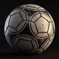 Vintage Black And White Football Sports Equipment With Classic Hexagonal Pattern