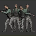 Group Of Women In Tactical Gear Holding Rifles Wearing Green Shirts And Camouflage Pants