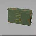 Vintage Green Metal Storage Box With Rustic Details And Text Labels