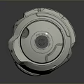 Futuristic Spherical Mechanical Device With Circular Lens Metallic Details And Surface Patterns