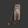 Brown Vintage Leather Crossbody Bag With Textured Surface And Metal Buckles