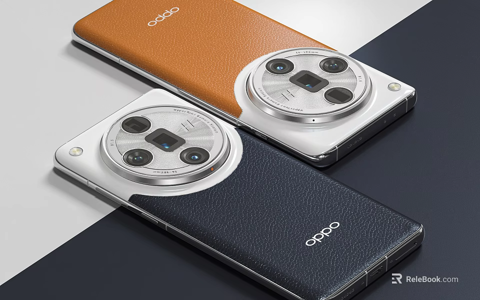 OPPO Premium Smartphones With Leather Back Design Dual Color Options And Camera Module 3d model 