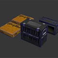 Goodies Food Containers Including Yellow Cartons And Green Plastic Crates