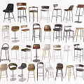 Diverse Modern Bar Stools With Multiple Designs And Materials For Home Use 3d model