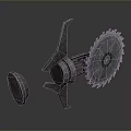 Industrial Mechanical Device With Circular Saw Blade And Metal Gear Components