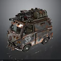 Rusty SA Logo Van With Spikes On Front And Tanks On Roof Weapon Device