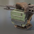 Turret cannon automatic turret turret light machine gun turret low face number low model simple model game sub-era film and television level super realistic high precision 3d model
