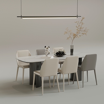 Modern Dining Table and Chair 3d model