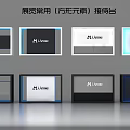 Exhibition Reception Desks With Square Elements And Lingxi Logo Designs 3d model
