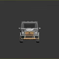 Silver SUV With White Front Accent Orange Wheels Gold Grille And Roof Rack