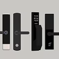 Modern Black Smart Door Handles With Digital Keypad Fingerprint And Display Designs