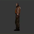 3D Worker Character Wearing Orange Jacket White Shirt Brown Pants And Red Gloves With Goggles