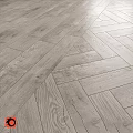 Light Gray Wooden Flooring With Herringbone Pattern And Natural Wood Grain