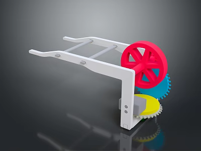 Modern Colorful Lighting Combination With Red Blue Yellow Accents And White Frame Design 3d model
