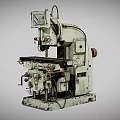 Vintage Industrial Milling Machine With Mechanical Worktable And Control Panel 3d model