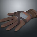 Brown Leather Glove With Cross Straps And Palm Patch For Everyday Use