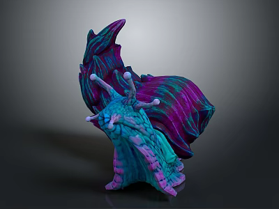 3D Rendered Fantasy Creature With Vibrant Purple Blue Pink Colors Tentacles And Intricate Texture 3d model