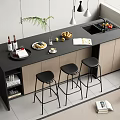Bar Counter West Kitchen Bar Counter Nakajima Table 3d model