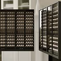 Modern Wine Cabinet With Glass Doors And Multiple Wine Bottle Shelves