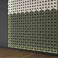 Modern Interior Wall With Geometric Perforated Pattern And Textured 3D Surface Design 3d model
