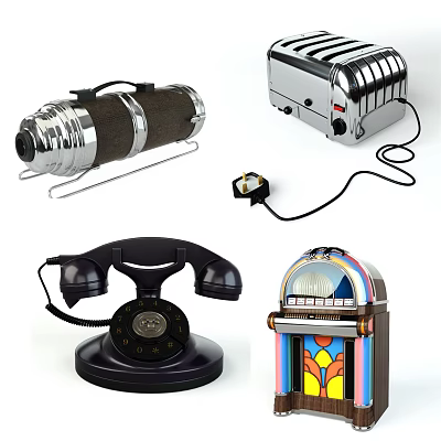 Retro Telephone Arcade Game Machine Slot Machine Telephone Kettle Teapot Maker 3d model