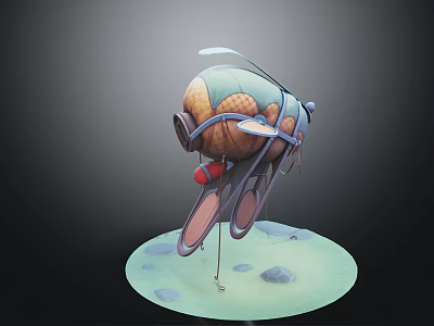 Futuristic Smart Machine With Spherical Body And Mechanical Arms On Textured Circular Base 3d model