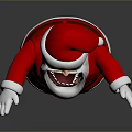 Scary Santa Claus Character In Red Costume With Open Mouth Sharp Teeth And Outstretched Hands