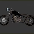Vintage Motorcycle With Classic Design Blue Headlight Brown Seat Large Tires And Metal Frame