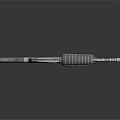 Silver Metal Modern Rifle Detailed Structure With Barrel Stock And Magazine