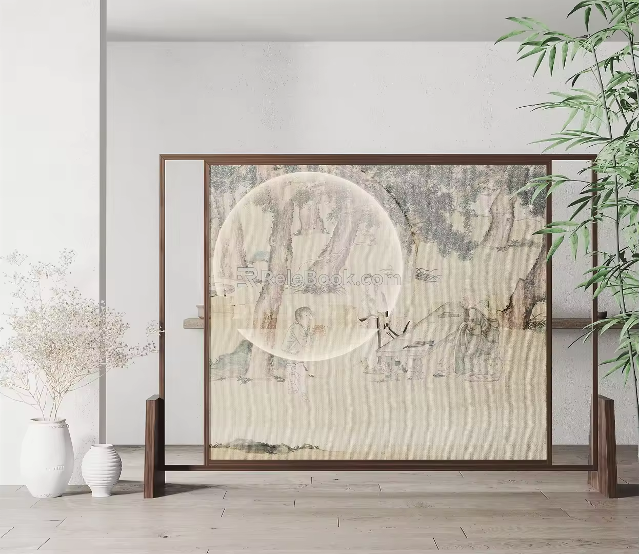 New Chinese-style screen partition screen 3d model