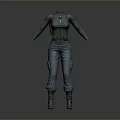 Game and Movie Character 3D Model With Fitted Suit Pocketed Pants and Boots