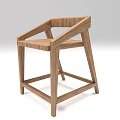 Minimalist Wooden Leisure Chairs With Frame Structure And Different Wood Tones