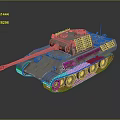 3D Military Tank Model With Realistic Metal Texture Detailed Turret And Tracks On Dark Background