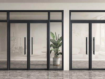 Glass door shop door shop door glass double door glass door office door 3d model