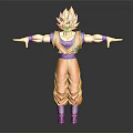 Blonde Haired Anime Character Action Figure In Orange Outfit With Arms Outstretched Pose