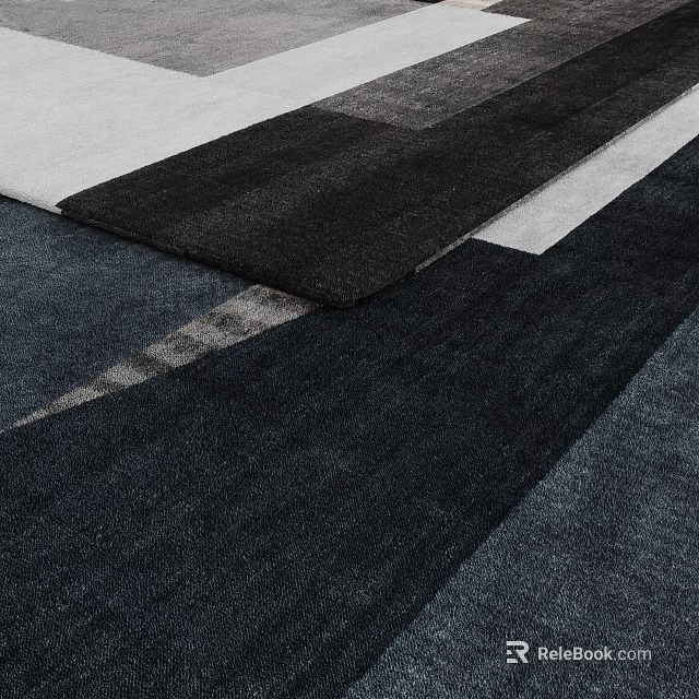 Shower Sauna Space With Colorful Patched Carpet White Black Dark Gray Blue Textured Details 3d model 