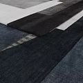 Shower Sauna Space With Colorful Patched Carpet White Black Dark Gray Blue Textured Details
