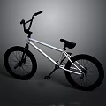 Sleek BMX Bicycle With Silver Frame Black Wheels And High Handlebar