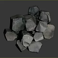Stone And Wood Stacked Decorative Sculpture With Various Heights And Textured Surfaces