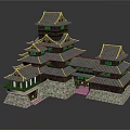 Traditional Multi story Architecture With Multiple Tile Roofs Wooden Structure And Stone Base