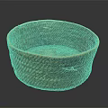 Handwoven Round Storage Basket With Handles Made Of Natural Material For Household Use