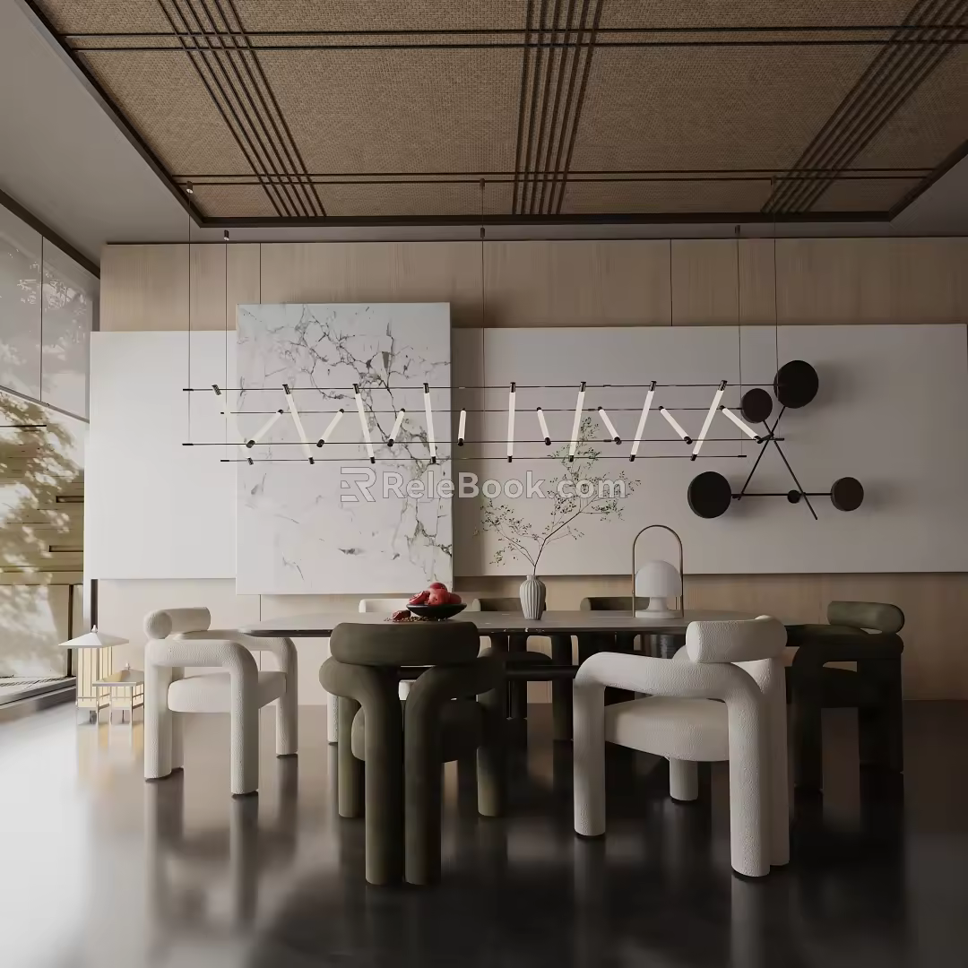 Modern table combination 3d model
