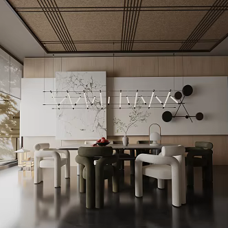 Modern table combination 3d model
